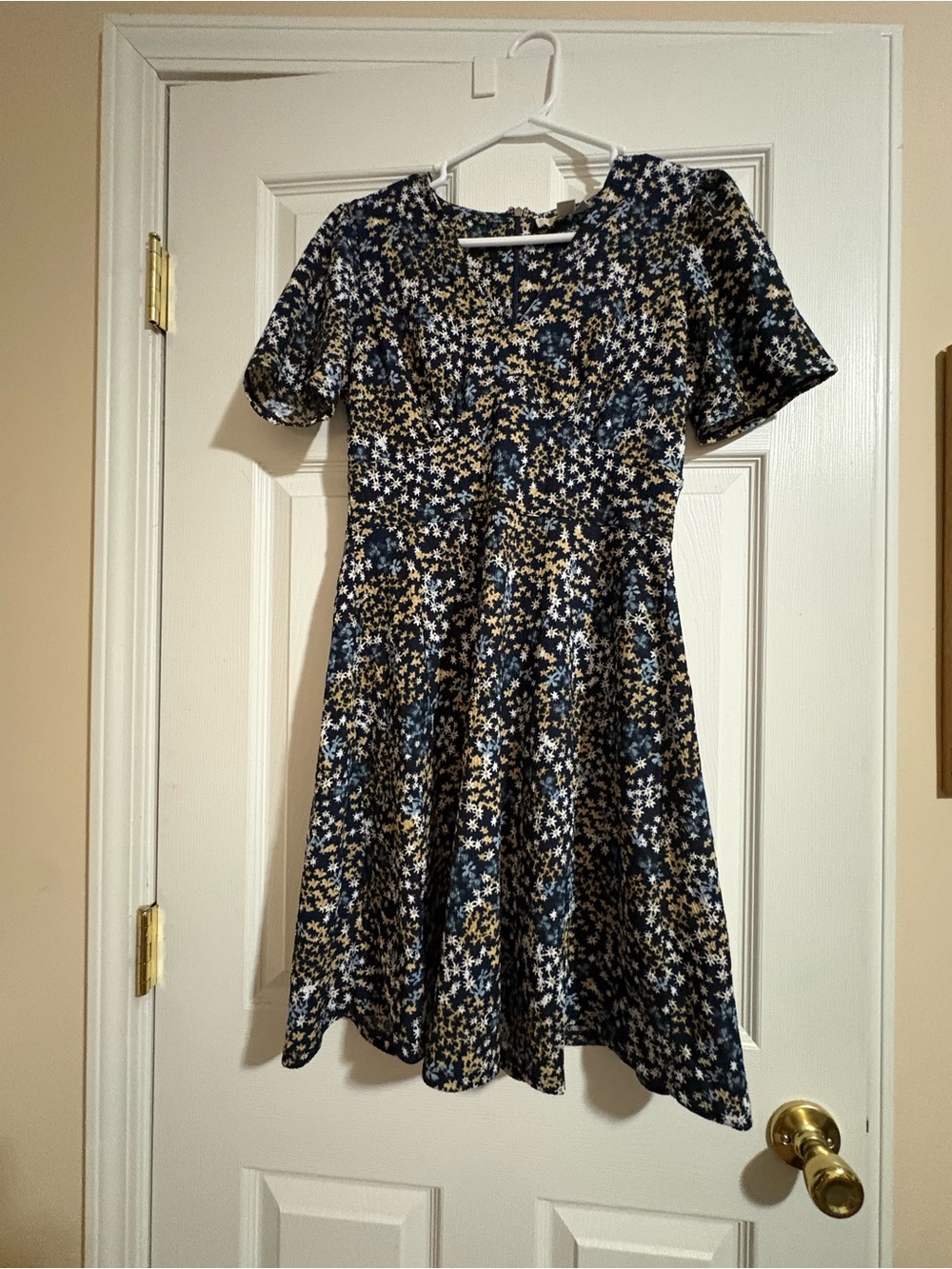 Michael Kors Navy and Cream Floral Dress